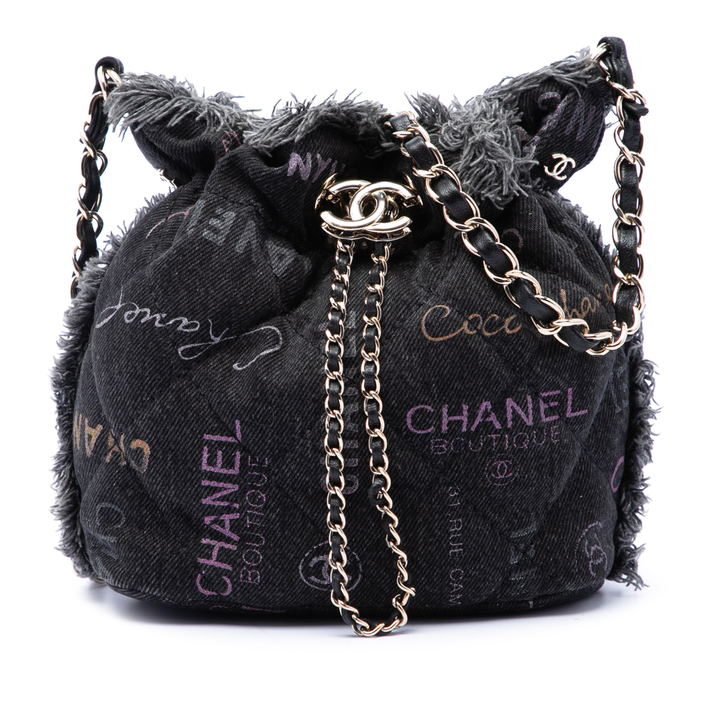 Pre-Loved Chanel Small Denim Mood Bucket with Chain